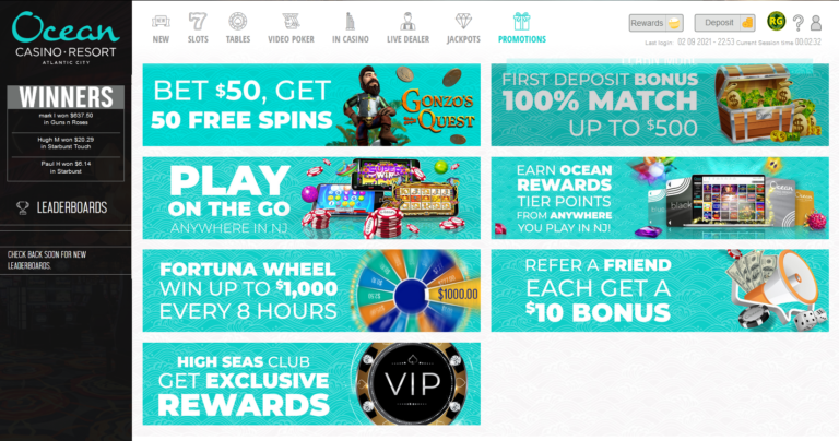 Ocean casino promotions